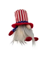 6.75" Lighted Americana Boy 4th of July Patriotic Gnome