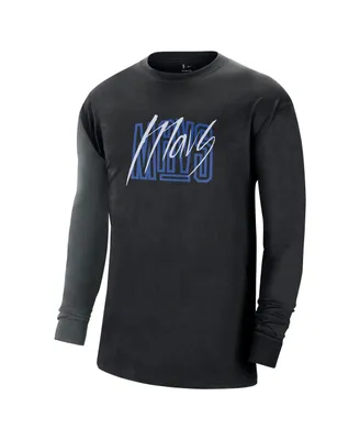 Men's Nike Black Dallas Mavericks Courtside Versus Flight MAX90 Long Sleeve T-shirt