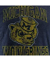 Men's Original Retro Brand Heather Navy Michigan Wolverines Vintage-Like Wolverbear Tri-Blend T-shirt