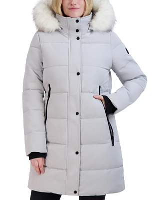 Nautica Women's Faux-Fur-Trim Hooded Puffer Coat