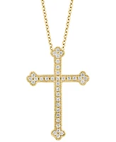 Effy Diamond Cross 18" Pendant Necklace (1/5 ct. t.w.) in 14k Gold