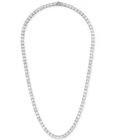 Bulova Men's Icon White Topaz (1/10 ct. t.w.) Tennis 22" Necklace in Sterling Silver