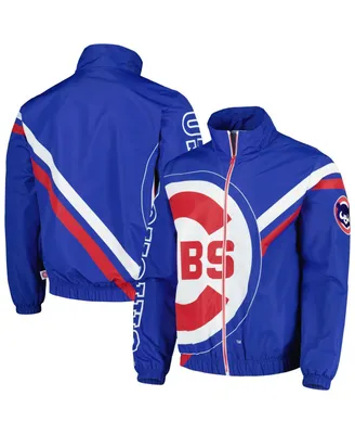 Men's Mitchell & Ness Royal Chicago Cubs Exploded Logo Warm Up Full-Zip Jacket