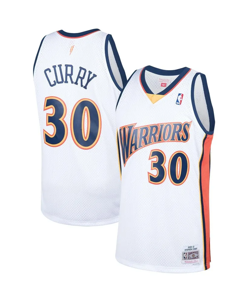 Men's Mitchell & Ness Stephen Curry White Golden State Warriors 2009-10 Hardwood Classics Swingman Jersey