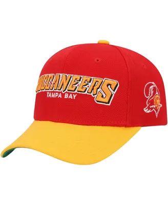Big Boys and Girls Mitchell & Ness Red, Yellow Tampa Bay Buccaneers Shredder Adjustable Hat