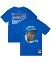 Men's Mitchell & Ness Jackie Robinson Royal Brooklyn Dodgers Cooperstown Collection Legend Portrait T-Shirt