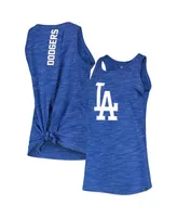 Women's New Era Royal Los Angeles Dodgers Space Dye Back-Knot Tank Top