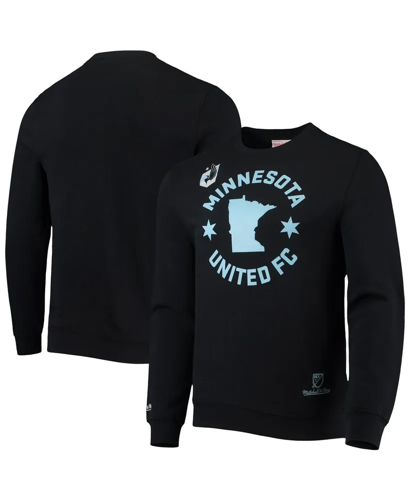 Men's Mitchell & Ness Black Minnesota United Fc Black & Blue Pullover Sweatshirt