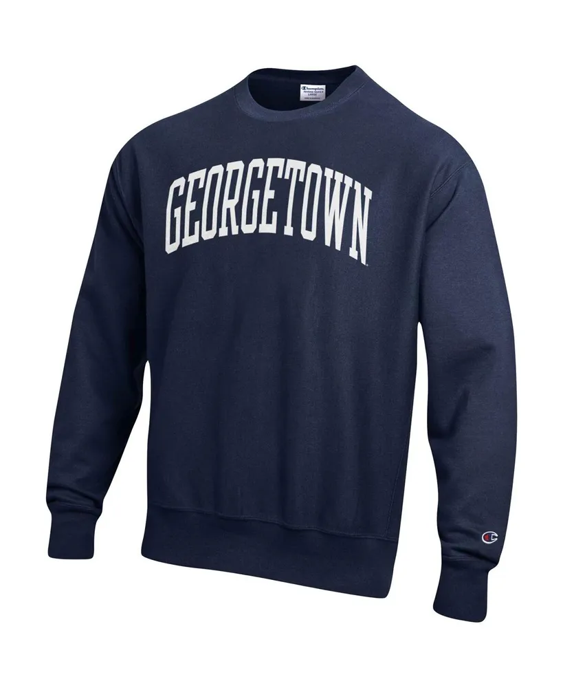 Men's Champion Navy Georgetown Hoyas Arch Reverse Weave Pullover Sweatshirt