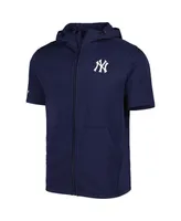 Men's LevelWear Navy New York Yankees Recruit Full-Zip Short Sleeve Hoodie