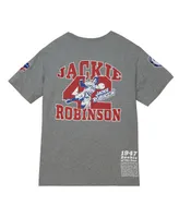 Men's Mitchell & Ness Jackie Robinson Gray Brooklyn Dodgers Cooperstown Collection Legends T-shirt