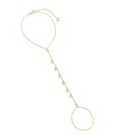 by Adina Eden 14k Gold-Plated Sterling Silver Shaky Color Cubic Zirconia Hand Chain Bracelet