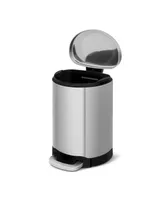 3.2 Gal./12 Liter Stainless Steel Semi-round Step-on Trash Can for Bathroom and Office