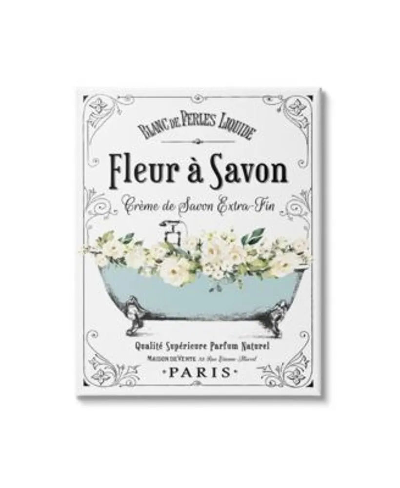 Stupell Industries Floral Parisian Bathroom Advertisement Wall Art Collection