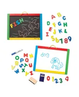 Melissa & Doug Magnetic Chalkboard and Dry-Erase Board With 36 Magnets, Chalk, Eraser, and Dry-Erase Pen