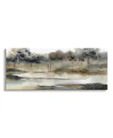 Stupell Industries Trees By Lakeside Landscape Canvas Wall Art, 20" x 1.5" x 48" - Multi