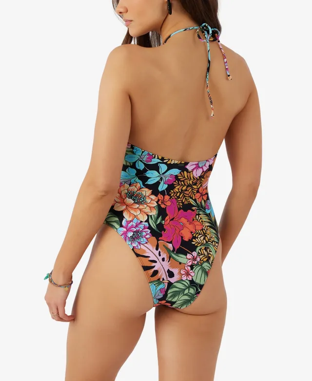 Roxy Juniors' Printed Palm Cruz Side-Tie One-Piece Swimsuit