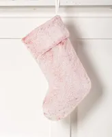 Holiday Lane Stockings Pink Plush Stocking, Created for Macy's