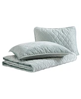 Closeout! Laura Ashley Solid Velvet Diamond Stitch Piece Quilt Set