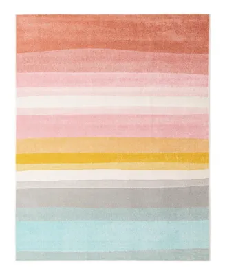 Bayshore Home Campy Kids Pastel Abstract Rainbow 7'10" x 10' Area Rug