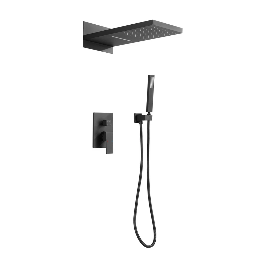 Simplie Fun Shower System, Waterfall Rainfall Shower Head With Handheld, Shower Faucet Set For Bathroom