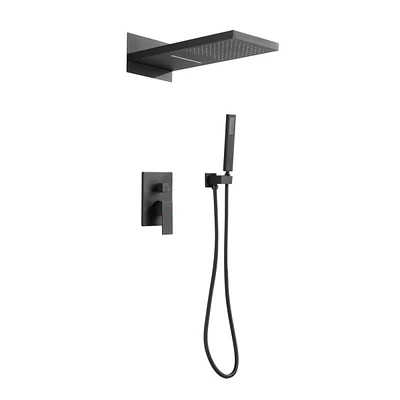 Simplie Fun Shower System, Waterfall Rainfall Shower Head With Handheld, Shower Faucet Set For Bathroom
