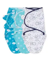 The Peanutshell Baby Girls Newborn Swaddles for Girls, 3 Pack Set, Twinkle - Assorted Pre