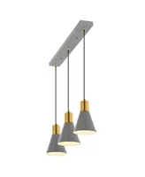 Apollo 33.5" 3-Light Mid-Century Modern Iron Adjustable Linear Led Pendant