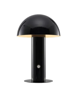 Boletus 10.75" Contemporary Bohemian Rechargeable, Cordless Iron Integrated Led Mushroom Table Lamp
