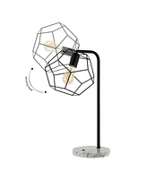 Penta 23.5" Industrial Farmhouse Head-Adjustable Iron Led Task Lamp with Usb Charging Port