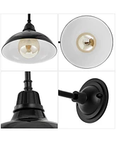 Aurora 12.25" 1-Light Farmhouse Industrial Indoor, Outdoor Iron Led Gooseneck Arm Sconce