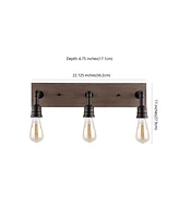 Corbett 22.13" 3-Light Rustic Farmhouse Iron Led Vanity