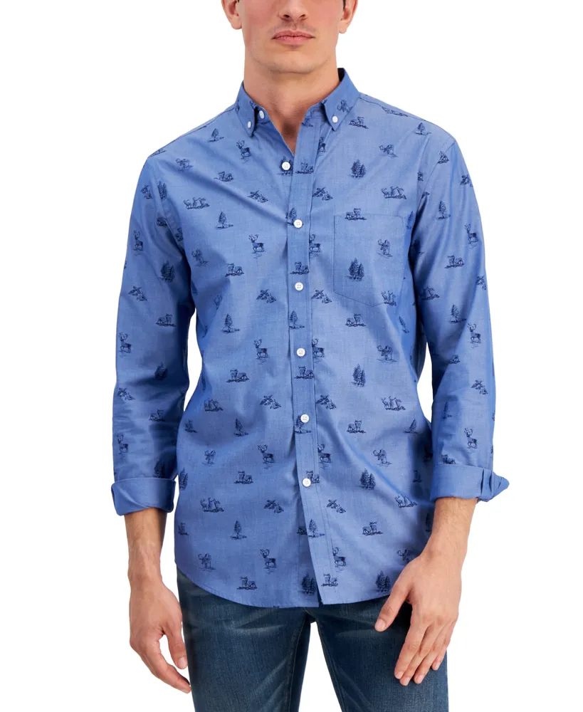 Home  Club Room Men's Hunterland Chambray Shirt, Created for