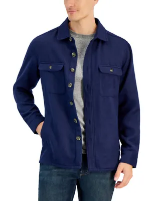 Club Room Men's Solid Button-Front Shirt-Jacket, Created for Macy's