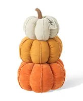 Glitzhome 13" H Fall Stacked Fabric Pumpkin