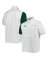 Men's adidas White Miami Hurricanes M Stm Aeroready Half-Zip Jacket