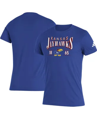 Men's adidas Royal Kansas Jayhawks Along The Shadow Tri-Blend T-shirt