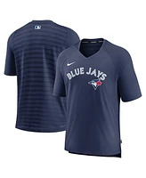 Men's Nike Navy Toronto Blue Jays Authentic Collection Pregame Raglan Performance V-Neck T-shirt