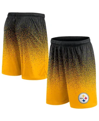 Men's Fanatics Black, Gold Pittsburgh Steelers Ombre Shorts