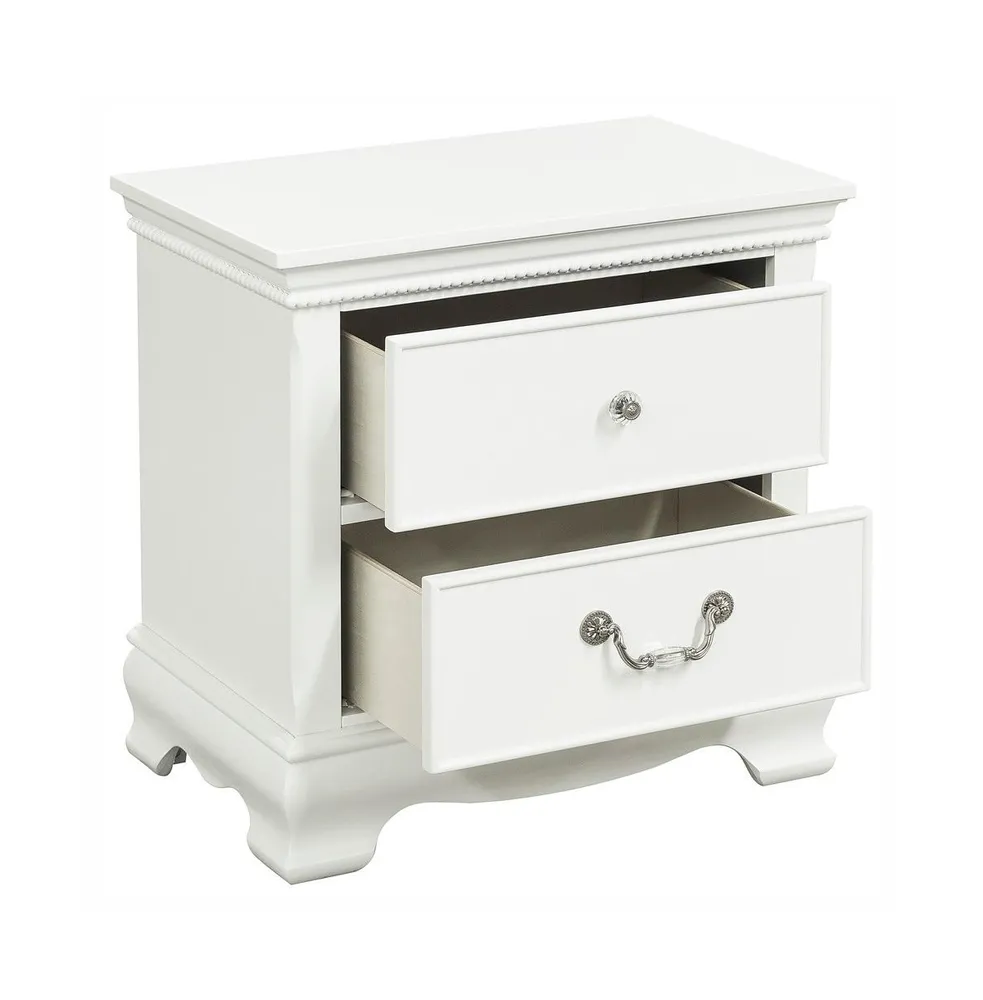 Simplie Fun Classic Traditional Style 1 Piece Nightstand Wood Finish Dovetail Drawers Bedside Table Bed