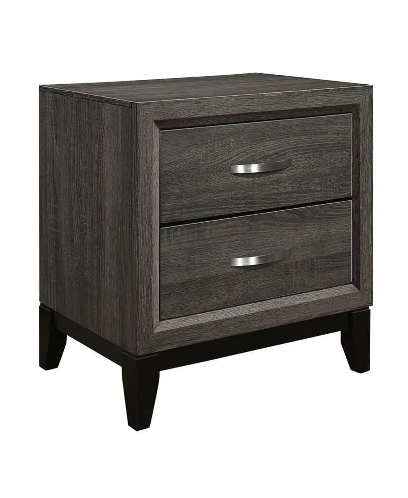Contemporary Styling Gray Finish 1pc Nightstand Dovetail Drawers Unique Bedroom Furniture
