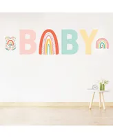 Hello Rainbow Peel and Stick Boho Baby Shower Standard Banner Wall Decals Baby - Assorted Pre
