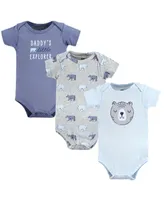 Hudson Baby Boys Cotton Bodysuits, Mommys New Man, 3-Pack