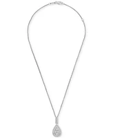 Diamond Pave Teardrop 18" Pendant Necklace (1 ct. t.w.) in 14k White Gold