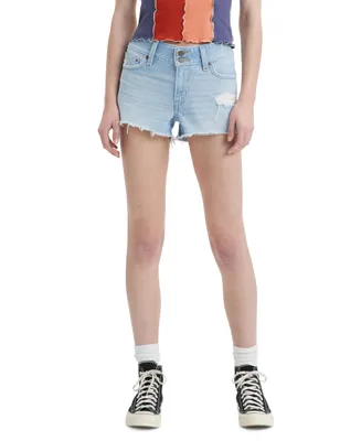 Levi's Women's Distressed Frayed-Hem Super-Low Denim Shorts