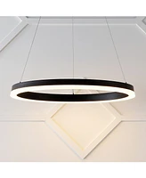 Baxter 23.5" 1-Light Modern Contemporary Aluminum Integrated Led Hoop Pendant