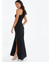 Quiz Women's One-Shoulder Bow Detail Maxi Dress