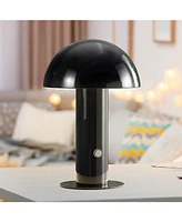 Boletus 10.75" Contemporary Bohemian Rechargeable, Cordless Iron Integrated Led Mushroom Table Lamp