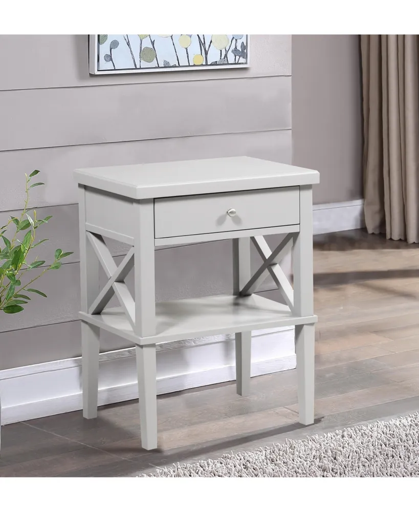 Simplie Fun Madison Dove Gray Nightstand