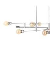 Ikon 63" 8-Light Mid-Century Modern Arm-Adjustable Iron Linear Led Pendant